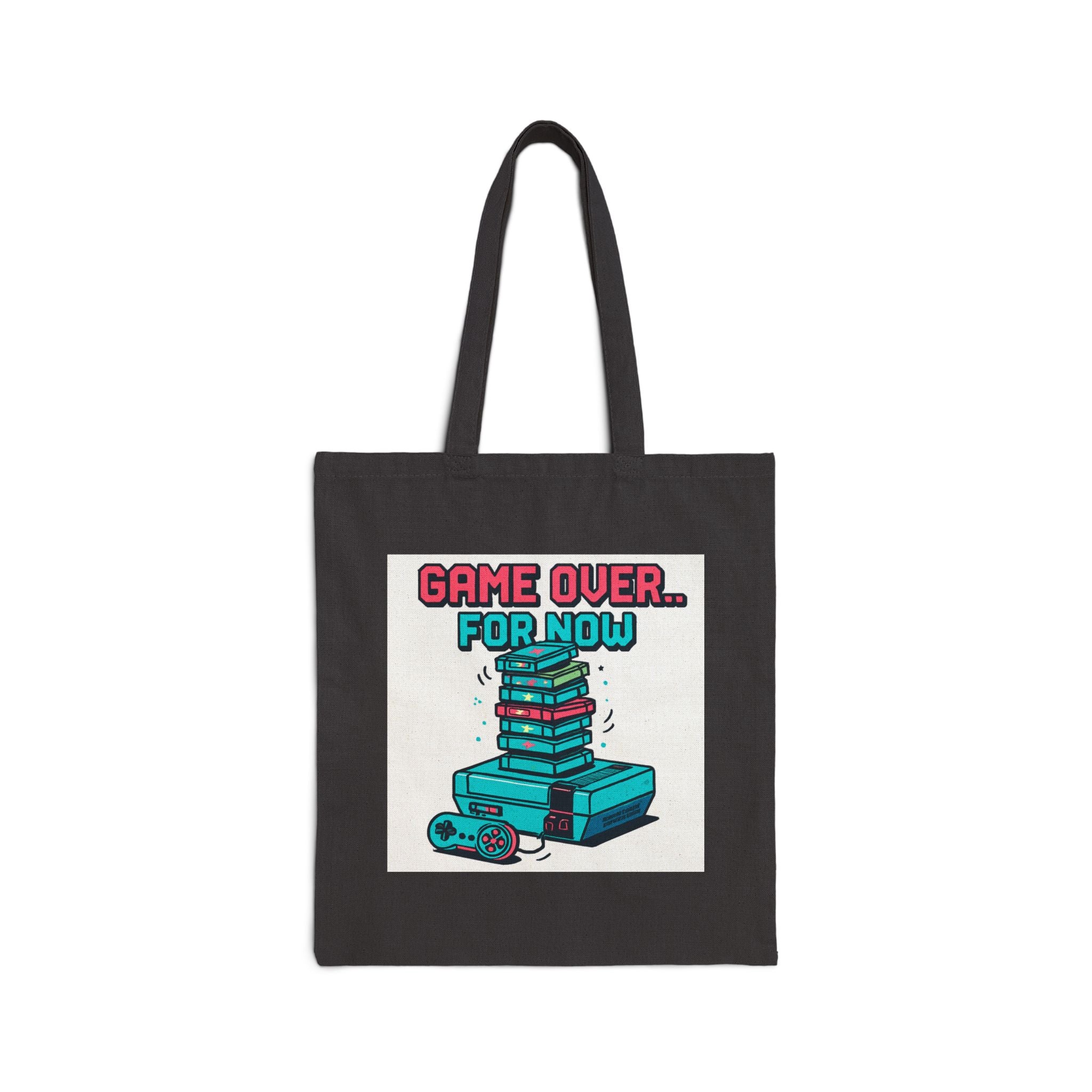 Game Over... For Now Canvas Tote — Retro Gamer Book & Console Tote Bag