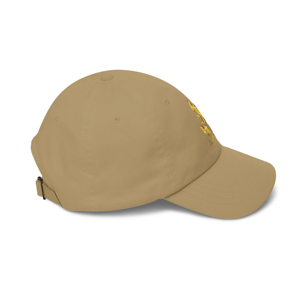 Dad Cap — Gold Foil “Bare Beauty” Floral Logo Baseball Hat