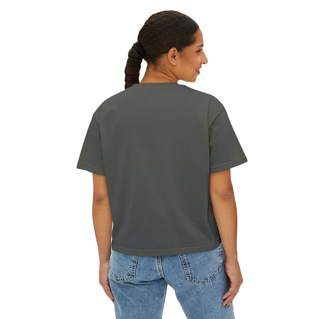 Owl Squad Graphic Tee — Retro Orange Owl Boxy Shirt