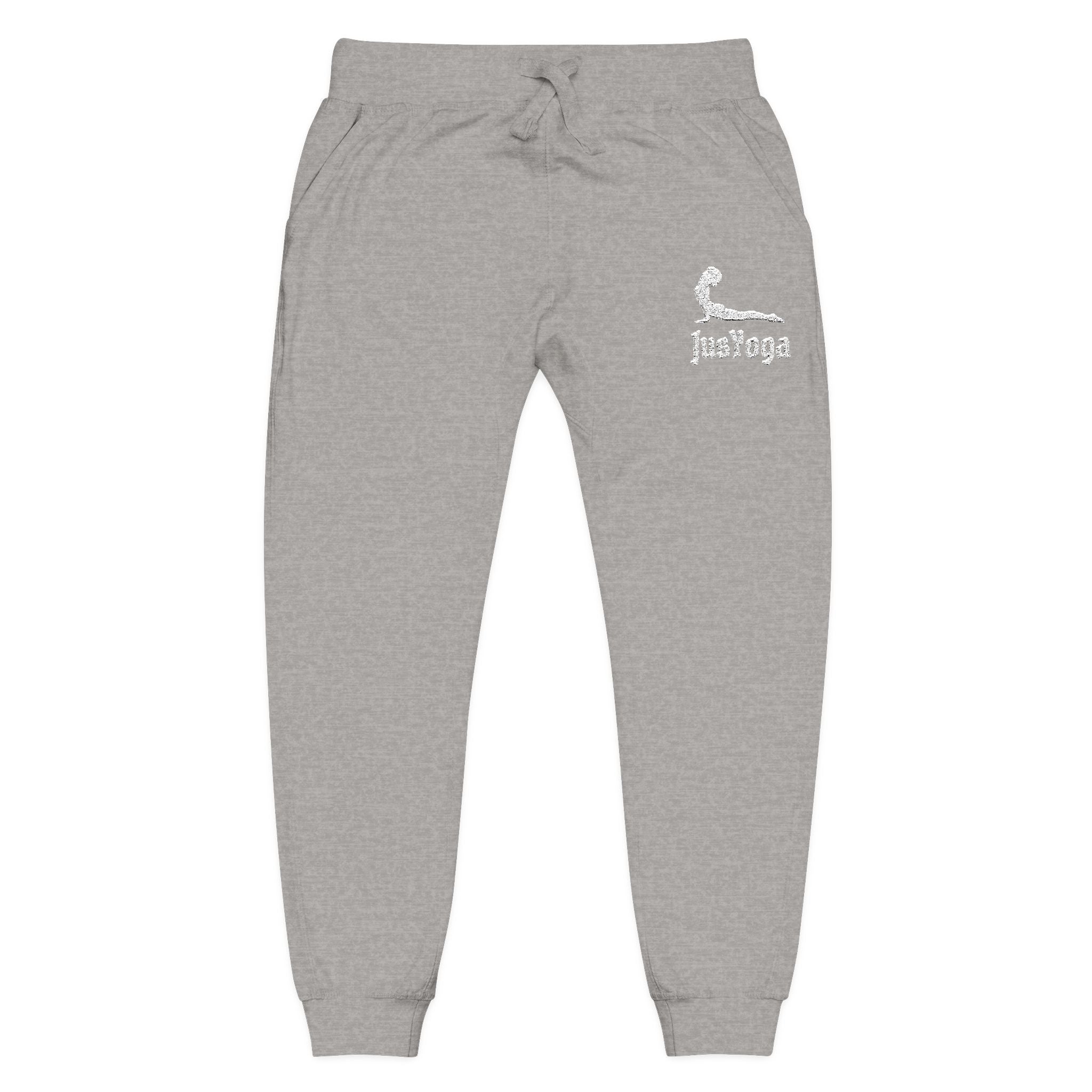 Embroidered Cozy Fleece Sweatpants — Minimal Script Design