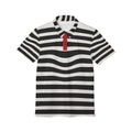 Stylish Striped Unisex Polo Shirt - Bold Black and White Design