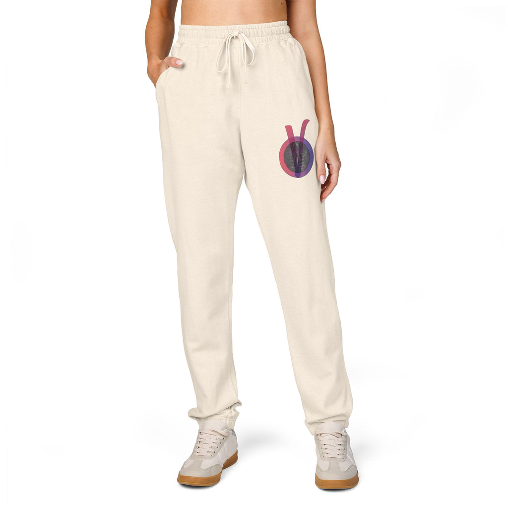 V Peace Symbol Joggers — Retro Tie-Dye Graphic Sweatpants