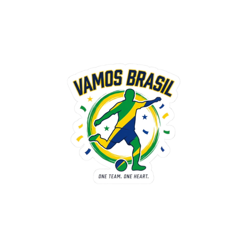 Vamos Brasil Soccer Sticker | Country Pride, Retro Soccer Supporters