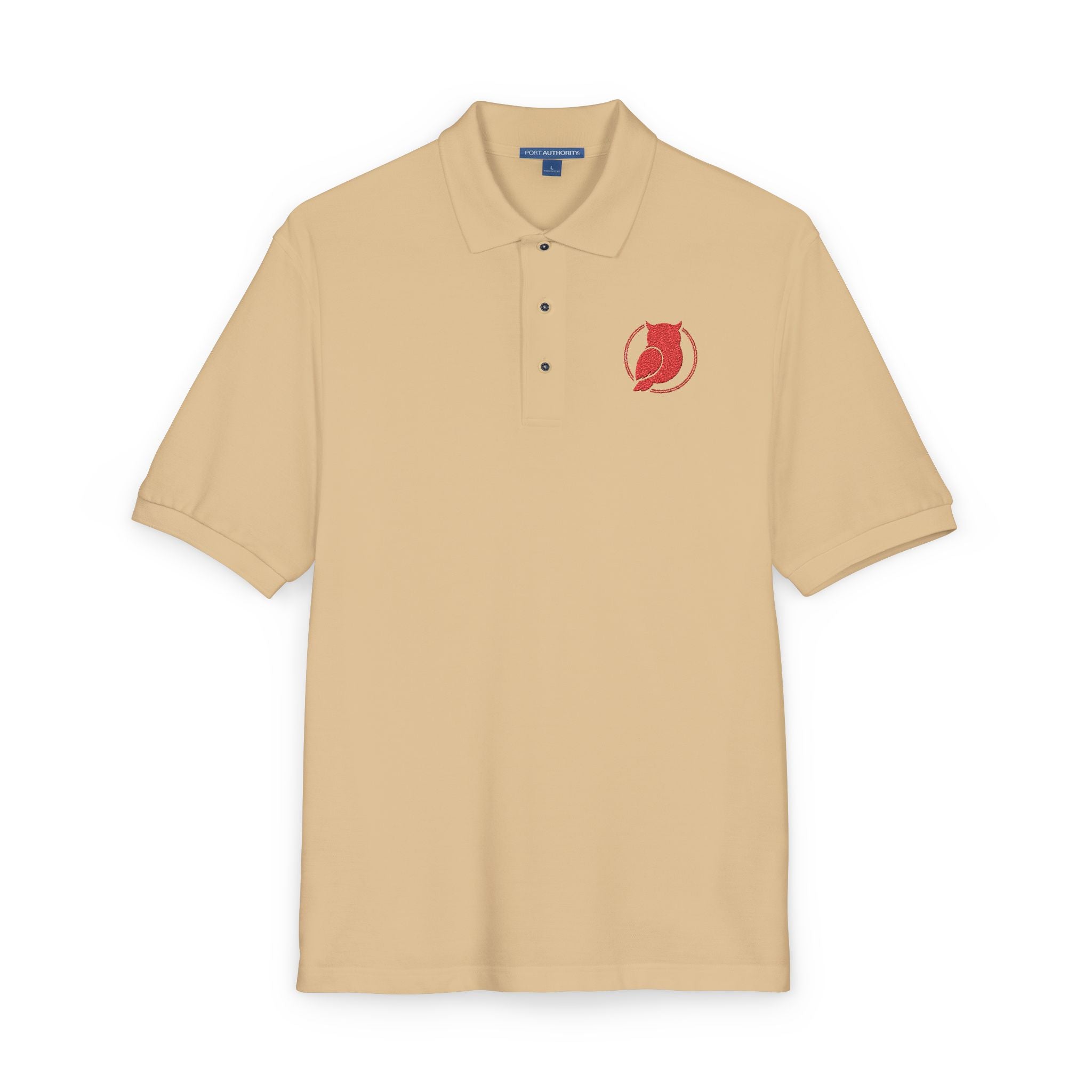 Embroidered Floral Owl Polo Shirt — Lightweight Short-Sleeve Collared Tee