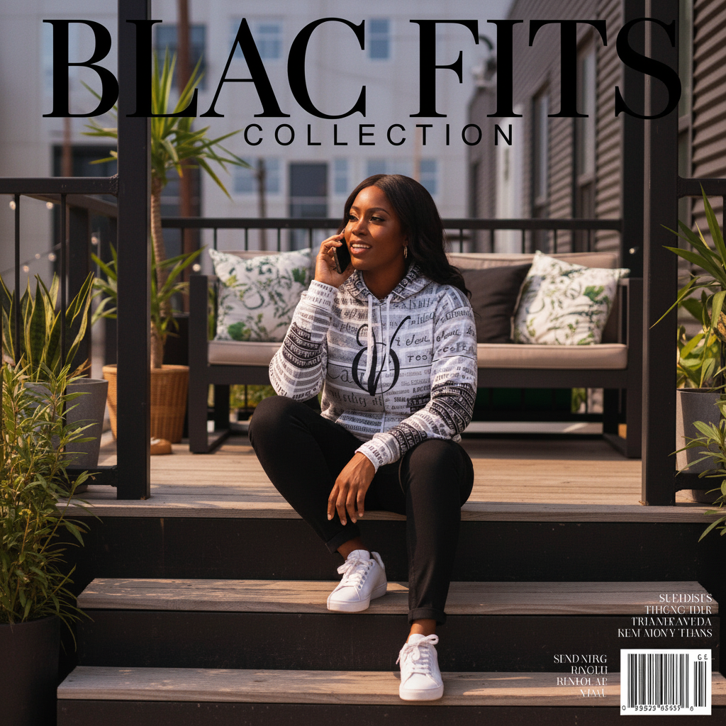 Newspaper Collage Hoodie — Hope & Calm Typography Pullover