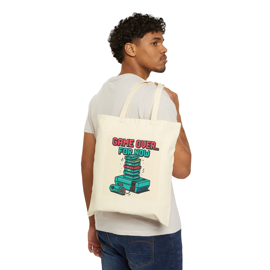Game Over... For Now Canvas Tote — Retro Gamer Book & Console Tote Bag
