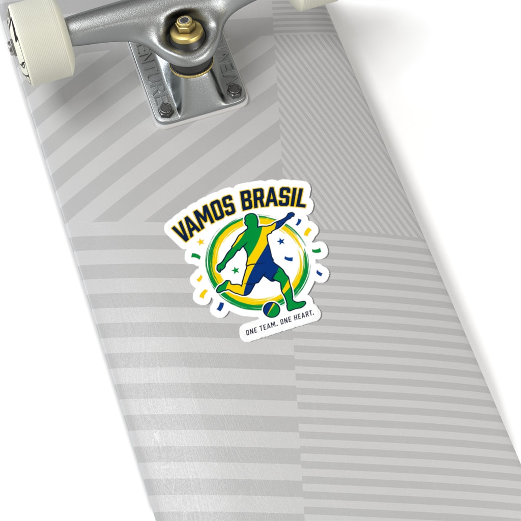 Vamos Brasil Soccer Sticker | Country Pride, Retro Soccer Supporters