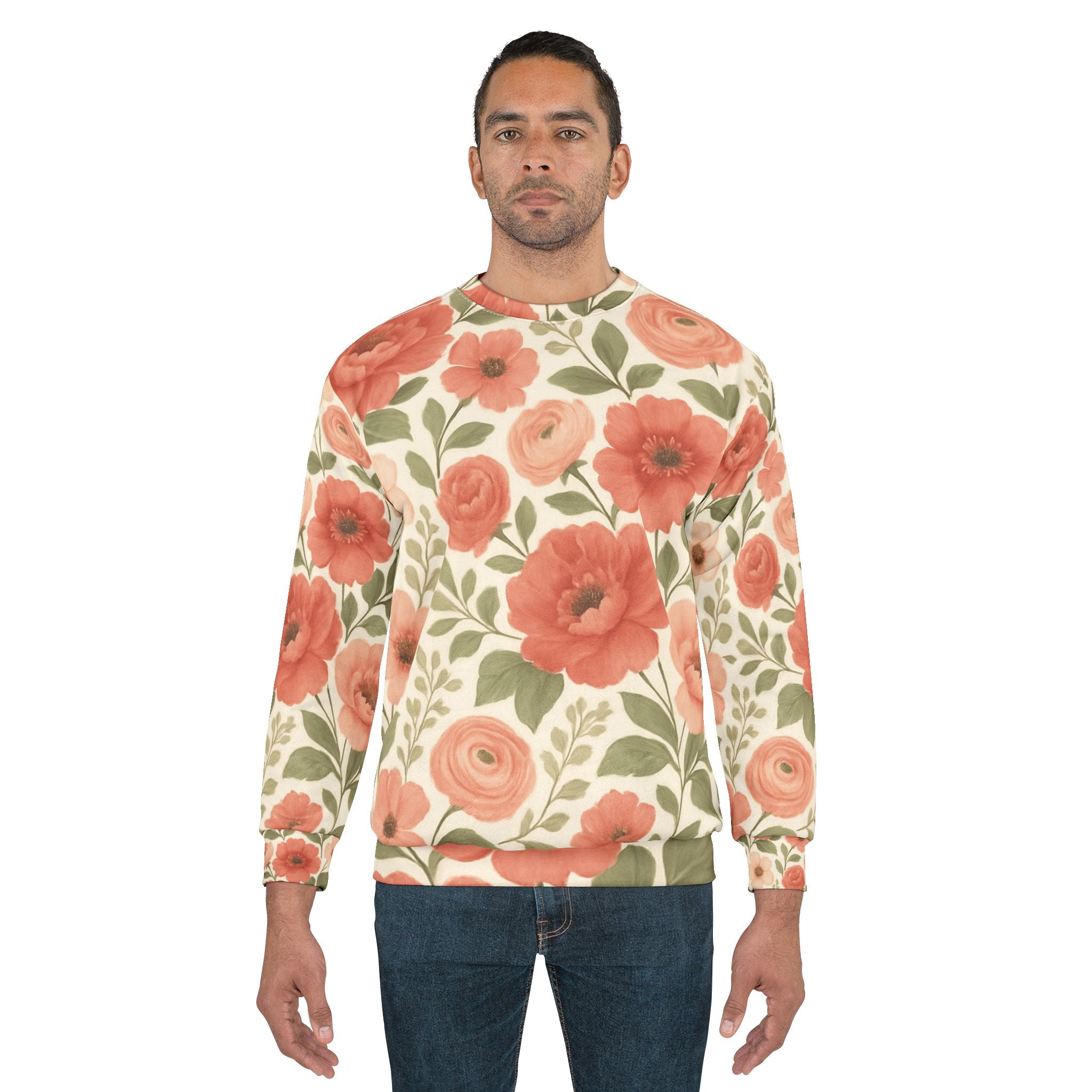 Floral Unisex Sweatshirt - Cozy Spring Comfort