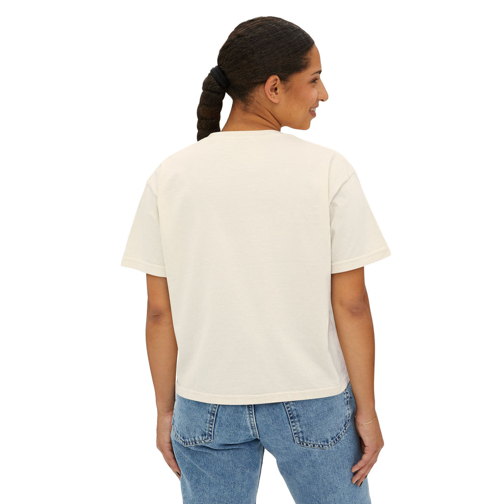 Owl Squad Graphic Tee — Retro Orange Owl Boxy Shirt
