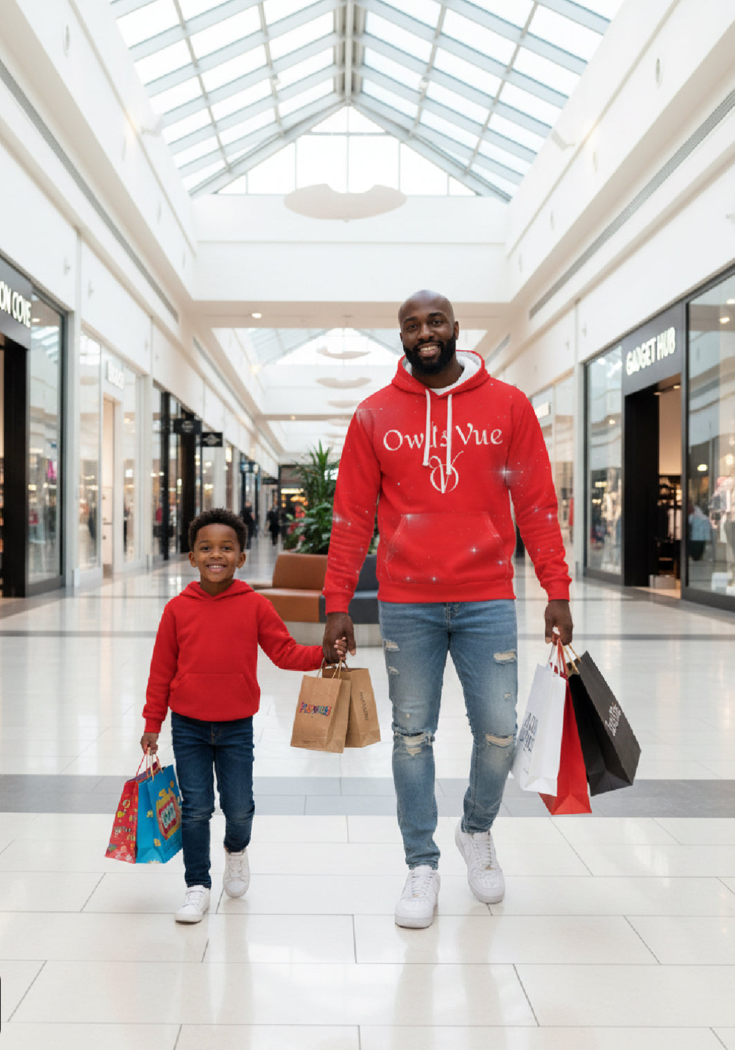 Red 'LOVE' Angel Wings Hoodie — Sparkle Graphic Pullover
