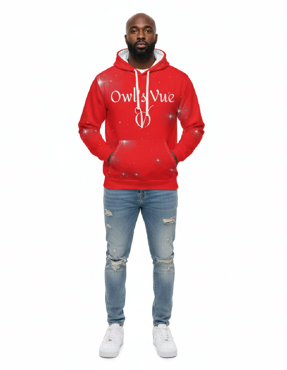 Red 'LOVE' Angel Wings Hoodie — Sparkle Graphic Pullover