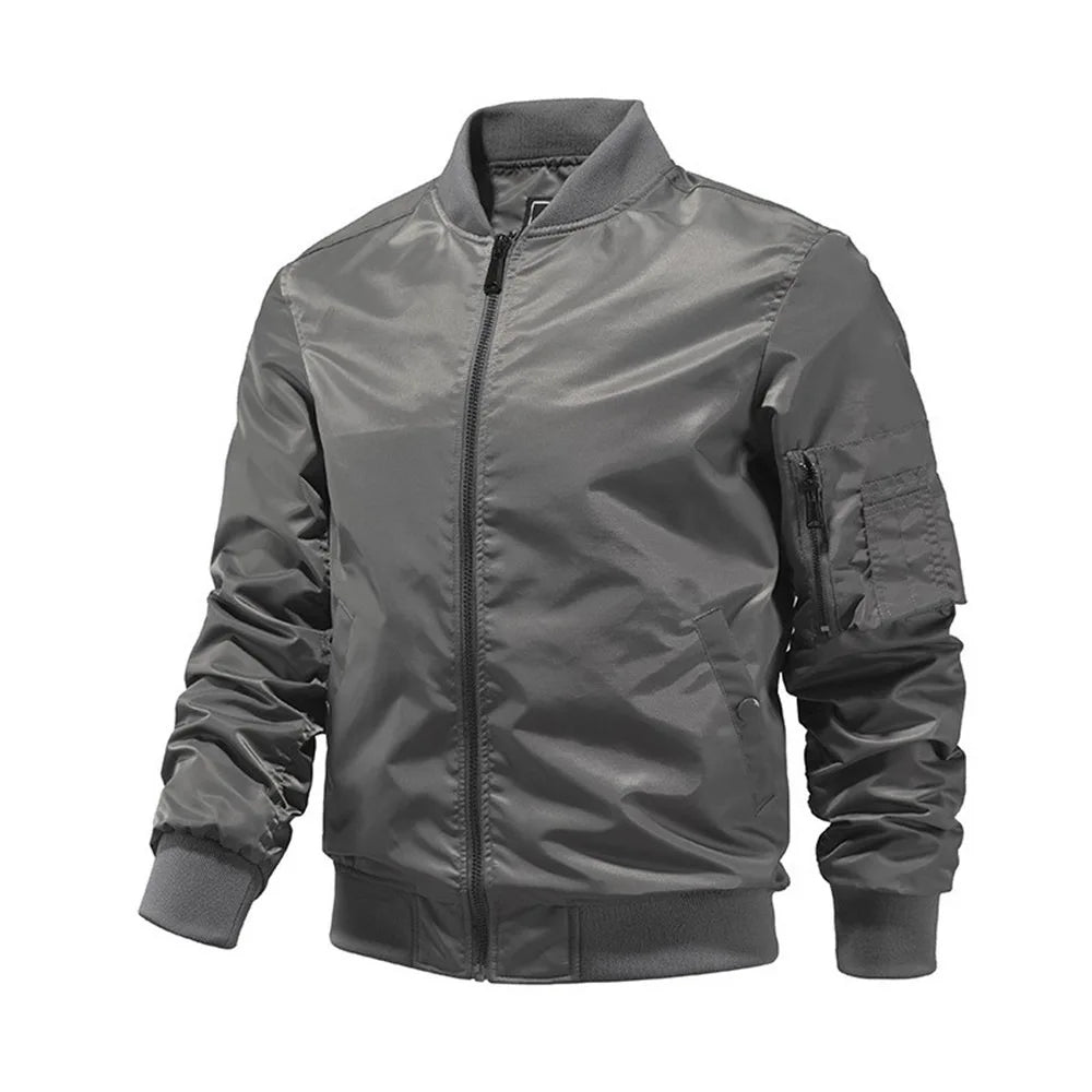 Solid Color Bomber Jacket Men Fashion Aviator Baseball Jacket New In Outerwears Spring Autumn Ropa Hombre Jackets For Men S-5XL